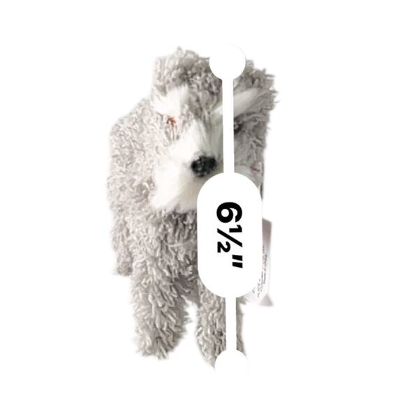 Dog Christmas Ornament Grey Faux Fur Snauzer Holidays Home Decor - Picture 5 of 6